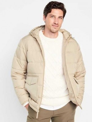 Old Navy Mit Kapuze Gesteppt Puffer Jacket Mäntel Herren Grau | 5629DUPNY