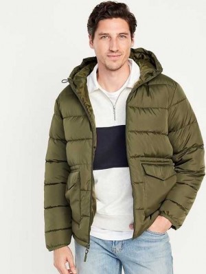 Old Navy Mit Kapuze Gesteppt Puffer Jacket Mäntel Herren Conifer | 1745LAPXR