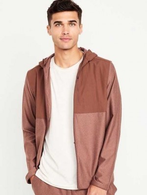 Old Navy Mixed Material Full-Zip Hoodie Sportbekleidung Herren Rosa | 4025CAMVX