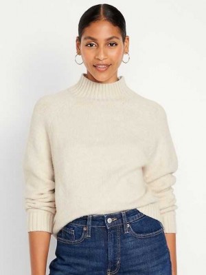 Old Navy Mock-Neck Cropped Pullover Strickjacke Damen Hellblau | 3098NGJZY