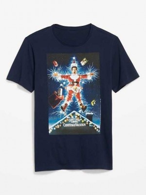 Old Navy National Lampoon's Christmas Vacation Gender-Neutrale T-Shirt T-shirts Herren Navy | 3051VCIJD