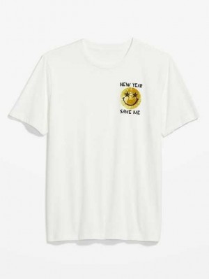 Old Navy New Year Same Me Matching Graphic T-Shirt T-shirts Herren Calla Lilies | 4093BVCTS