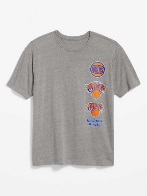 Old Navy New York Knicks Gender-Neutrale T-Shirt T-shirts Herren Grau | 3986FQPKV