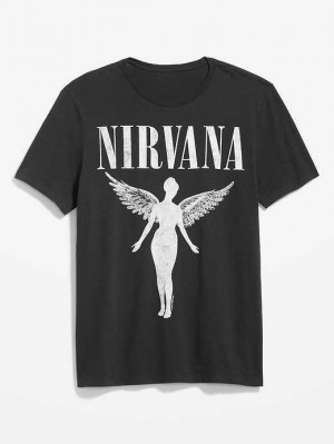 Old Navy Nirvana Gender-Neutrale Graphic T-Shirt T-shirts Herren Schwarz | 9150UTFJG