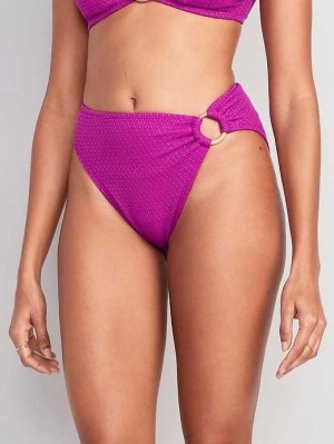 Old Navy O-Ring Crochet-Knit French-Cut Bikini Swim Bottoms Badeanzüge Damen Chioggia Beet | 0637XPEQO