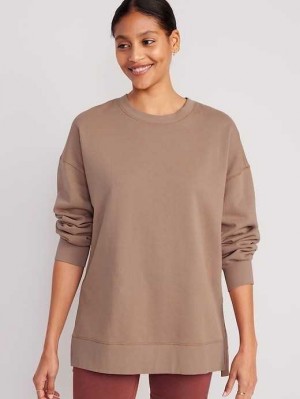 Old Navy Oversized Boyfriend Garment-Dyed Tunic Sweatshirt Sweatshirt Damen Rare Earth | 5029NLTBH