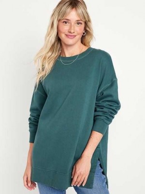 Old Navy Oversized Boyfriend Tunic Sweatshirt Sweatshirt Damen Tiefesgrün | 7139LPZCF