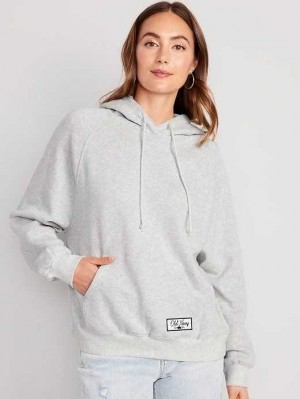 Old Navy Oversized Fleece Logo Graphic Hoodie Hoodie Damen Hellgrau | 8642NHZTM
