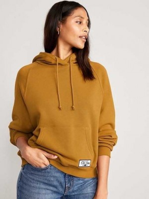 Old Navy Oversized Fleece Logo Graphic Hoodie Hoodie Damen Baltic Amber | 1248KZDEJ