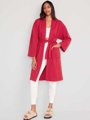 Old Navy Oversized Fleece Pajama Robe Pyjama Damen Rot | 3546VSWID