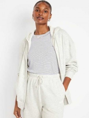 Old Navy Oversized Full-Zip Hoodie Hoodie Damen Hellgrau | 9537FURYQ