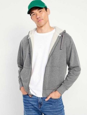 Old Navy Oversized Sherpa-Gefütterte Zip Hoodie Hoodie Herren B25 | 5832VGQIO