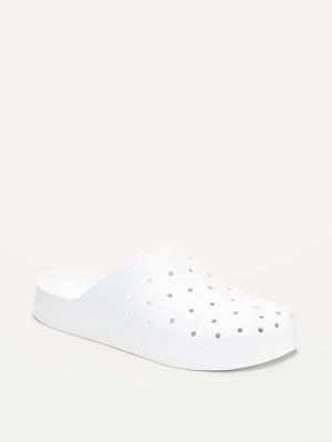 Old Navy Perforated Clog Shoes Clogs Damen Weiß Hell | 9153RFZTL