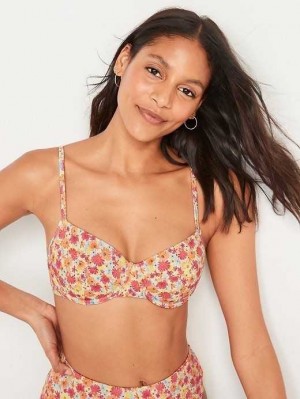 Old Navy Pique Underwire Bikini Swim Top Badeanzüge Damen Rosa | 0892CBGKI