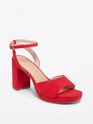 Old Navy Plattform Heels Hohe Schuhe Damen Rot | 3416QGJIP