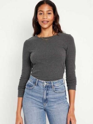 Old Navy Plush Long-Sleeve Crew-Neck T-Shirt T-shirts Damen Panthers 1 | 1628SORXV