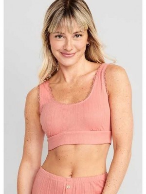 Old Navy Pointelle-Knit Bralette Top Pyjama Damen Koralle | 1904AUDYO