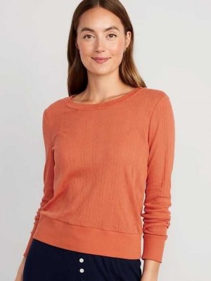 Old Navy Pointelle-Knit Cropped Pajama Top Pyjama Damen Starfish | 4389ROEVF
