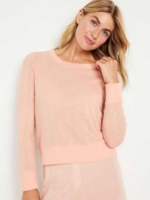 Old Navy Pointelle-Knit Cropped Pajama Top Pyjama Damen Koralle | 4627YTCGK