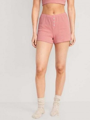 Old Navy Pointelle-Knit Pajama Shorts Pyjama Damen Koralle | 7219HUPOK