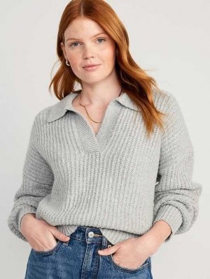 Old Navy Polo Pullover Strickjacke Damen Grau | 8675HVWGC
