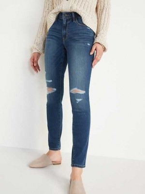 Old Navy Pop Icon Ripped Schlank Jeans Jeans Damen Sycamore | 2649ZPHWV