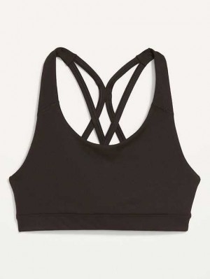 Old Navy PowerPress Riemchen Sports Bra Sportbekleidung Damen Schwarz | 2169IWAGC