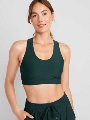 Old Navy PowerSoft Cross-Back Sports Bra BHs Damen Tiefesgrün | 1470KIBLW