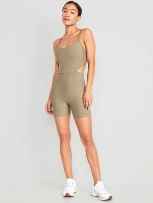 Old Navy PowerSoft Cutout-Taille Bodysuit Sportbekleidung Damen Fir Tree | 9631PWFUS
