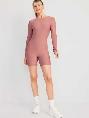 Old Navy PowerSoft Long-Sleeve Bodysuit Sportbekleidung Damen Woodrose | 2341UCLZM