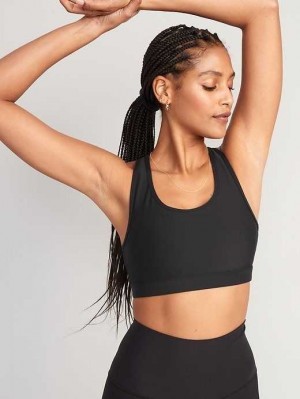 Old Navy PowerSoft Racerback Sports Bra BHs Damen Schwarz | 4283EHOCJ