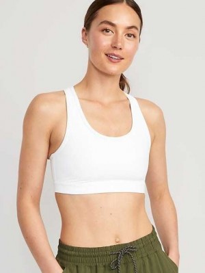 Old Navy PowerSoft Racerback Sports Bra BHs Damen Weiß | 0832OFPXJ