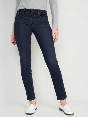 Old Navy Power Slim Gerade Jeans Jeans Damen Dunkelwaschen | 7463MDFQH