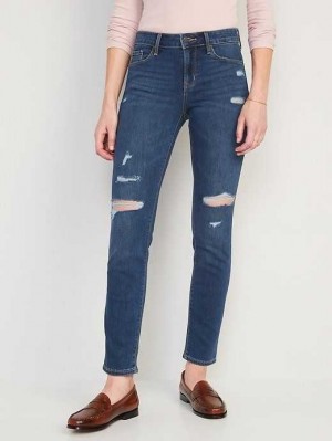Old Navy Power Slim Gerade Ripped Jeans Jeans Damen Sycamore | 0983WEXYZ