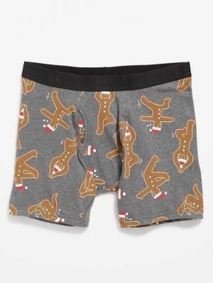 Old Navy Printed Boxer-Brief Underwear Unterwäsche Herren Gingerbread Man | 3875MYHVA