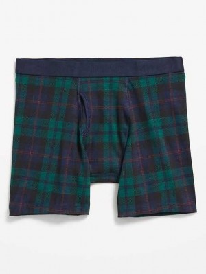 Old Navy Printed Boxer-Brief Underwear Unterwäsche Herren Grün Blau | 7652UYKSL
