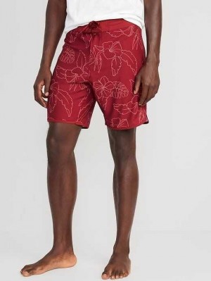 Old Navy Printed Built-In Flex Board Shorts Badeanzüge Herren Rot | 0526DSUZL