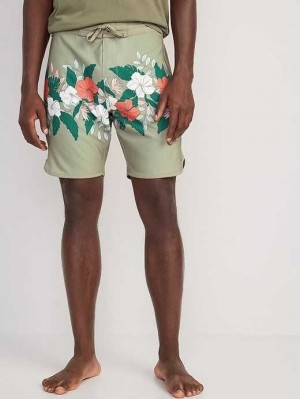 Old Navy Printed Built-In Flex Board Shorts Badeanzüge Herren Grün | 6479PLVXH