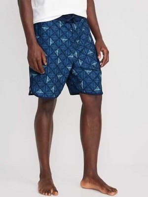 Old Navy Printed Built-In Flex Board Shorts Badeanzüge Herren Blau | 8723ZRUEX