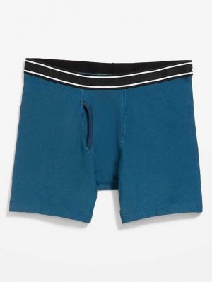 Old Navy Printed Built-In Flex Boxer-Brief Underwear Unterwäsche Herren Blau | 3829OCHAX
