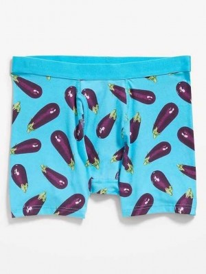 Old Navy Printed Built-In Flex Boxer-Brief Underwear Unterwäsche Herren Eggplant | 0539EBUPK