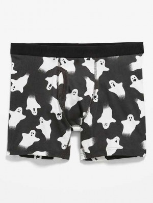 Old Navy Printed Built-In Flex Boxer-Brief Underwear Unterwäsche Herren Schwarz | 6351PHXUB