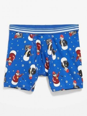 Old Navy Printed Built-In Flex Boxer-Brief Underwear Unterwäsche Herren Blau | 8239QGZYB