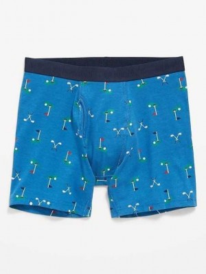 Old Navy Printed Built-In Flex Boxer-Brief Underwear Unterwäsche Herren Grün | 9126XQRAM