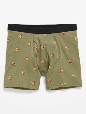 Old Navy Printed Built-In Flex Boxer-Brief Underwear Unterwäsche Herren Pizza | 9615JUBCA