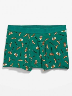 Old Navy Printed Built-In Flex Underwear Trunks Unterwäsche Herren Grün | 5479NZBHV