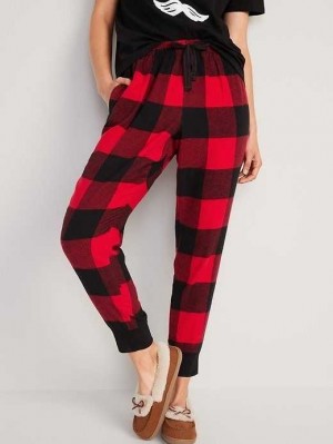 Old Navy Printed Flannel Jogger Pajama Pants Pyjama Damen Rot | 9680HGRAP