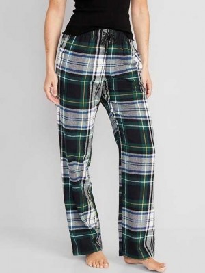 Old Navy Printed Flannel Pajama Pants Pyjama Damen Grün | 4827ISYAQ
