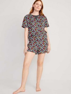 Old Navy Printed Pajama Shorts Set Pyjama Damen Mehrfarbig | 9542UZOSE