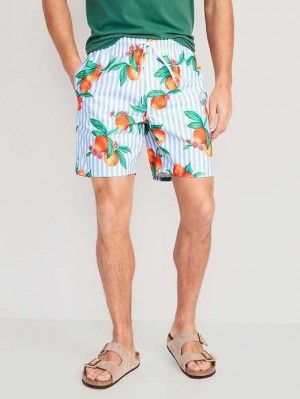 Old Navy Printed Swim Trunks Badeanzüge Herren Peaches & Stripes | 2391GHPLT